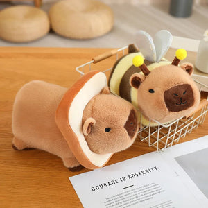 Cosplay Laying Capybara Animal Plush-Enchanted peach