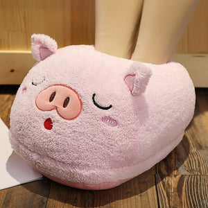 Cosy 2-in-1 Animal Plush Slipper-Enchanted peach