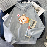 Cream Bunny Carrot Mobile Unisex Hoodies-Enchanted peach