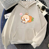 Cream Bunny Carrot Mobile Unisex Hoodies-Enchanted peach