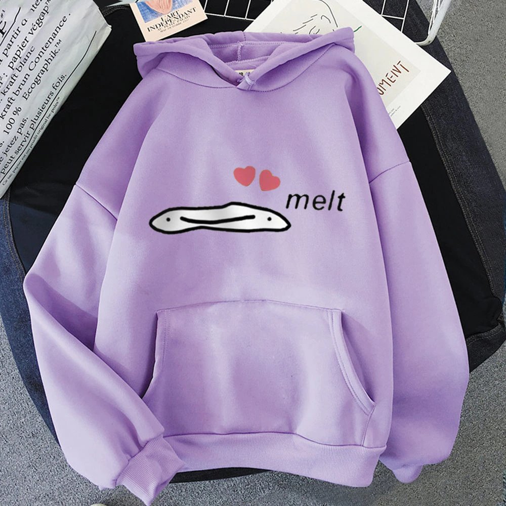 Cute Anime Melting Heart Hoodie-Enchanted peach