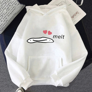 Cute Anime Melting Heart Hoodie-Enchanted peach