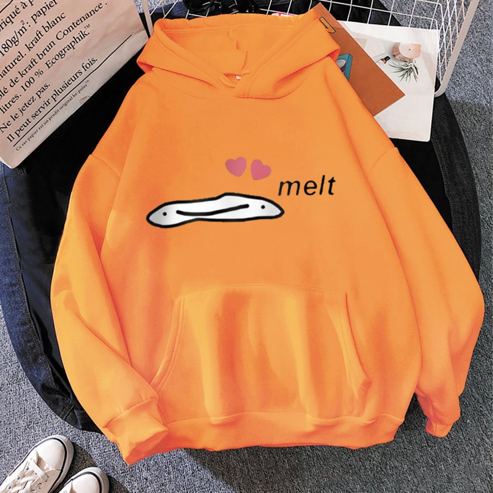 Cute Anime Melting Heart Hoodie-Enchanted peach