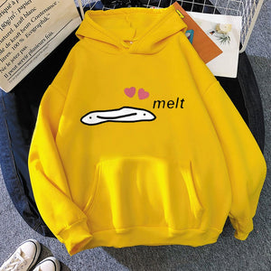 Cute Anime Melting Heart Hoodie-Enchanted peach