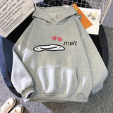 Cute Anime Melting Heart Hoodie-Enchanted peach