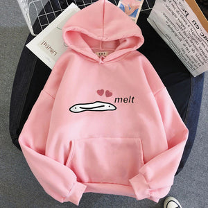 Cute Anime Melting Heart Hoodie-Enchanted peach