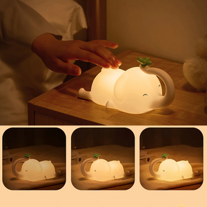 Cute Baby Elephant LED Night Light-Enchanted peach