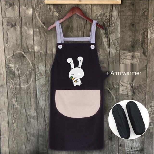 Cute Bunny My Carrot Apron with Short Sleeves-Enchanted peach