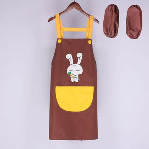 Cute Bunny My Carrot Apron with Short Sleeves-Enchanted peach