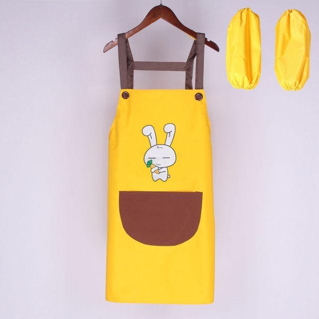 Cute Bunny My Carrot Apron with Short Sleeves-Enchanted peach