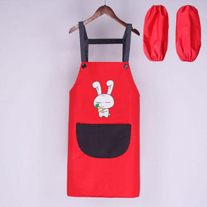 Cute Bunny My Carrot Apron with Short Sleeves-Enchanted peach