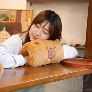 Cute Capybara Hand Warmer Plushies-Enchanted peach