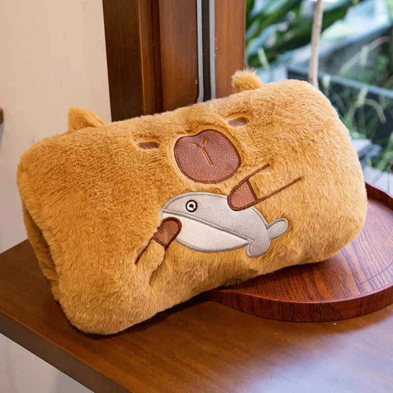 Cute Capybara Hand Warmer Plushies-Enchanted peach