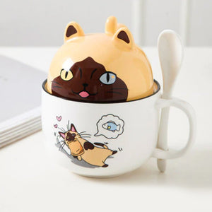 Cute Cartoon Ceramic Cat Cup | LIMITED STOCK-Enchanted peach