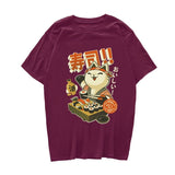 Cute Cat Eating Sushi Unisex Tee-Enchanted peach