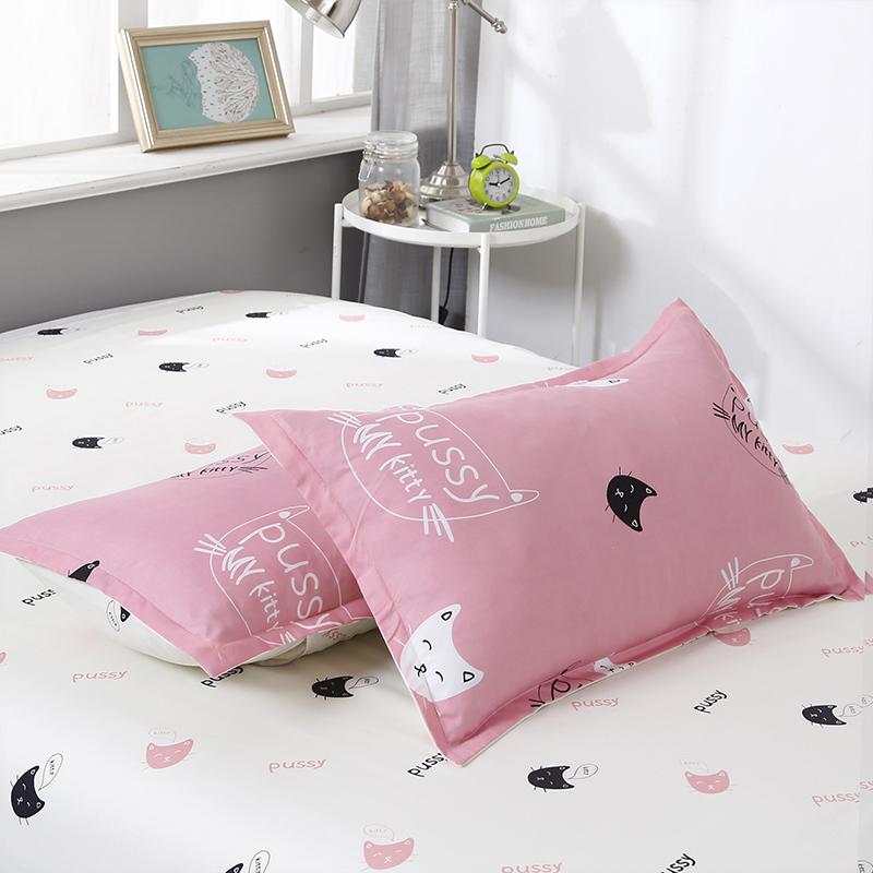 Cute Cat Print Bedding Set-Enchanted peach