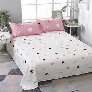 Cute Cat Print Bedding Set-Enchanted peach