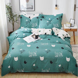 Cute Cat Print Bedding Set-Enchanted peach