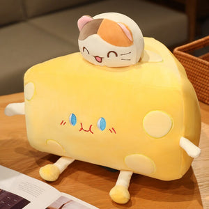 Cute Cheese Block Plushie-Enchanted peach