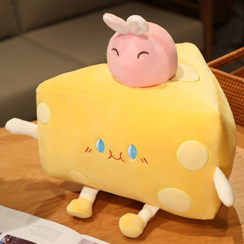 Cute Cheese Block Plushie-Enchanted peach