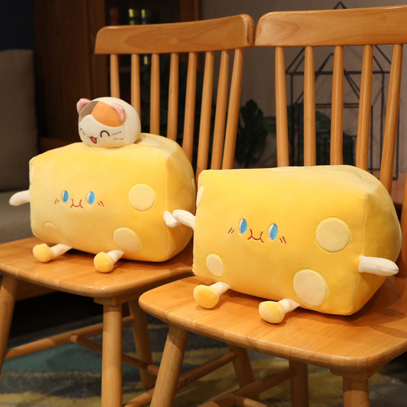 Cute Cheese Block Plushie-Enchanted peach