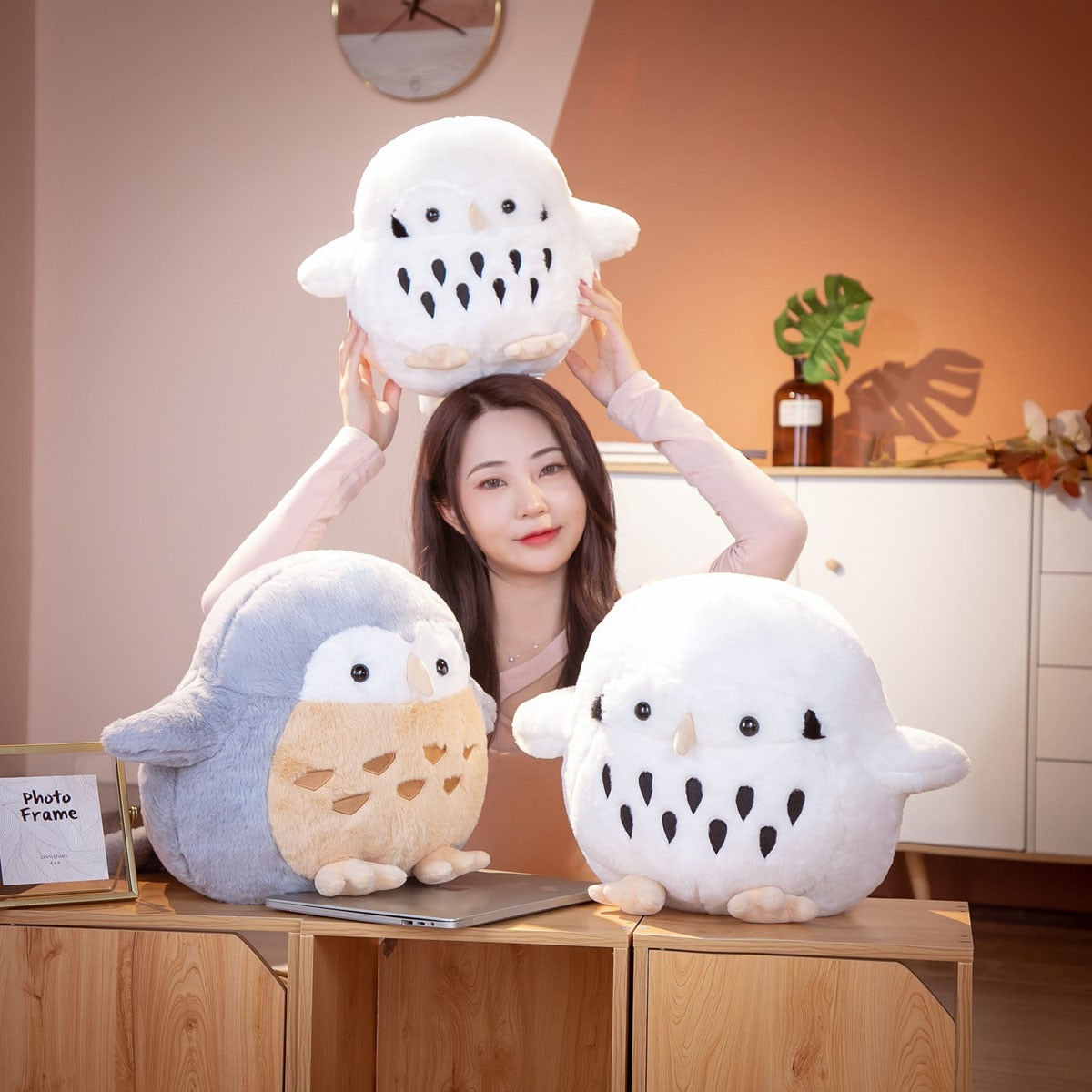 Cute Chonky Owl Plushies-Enchanted peach