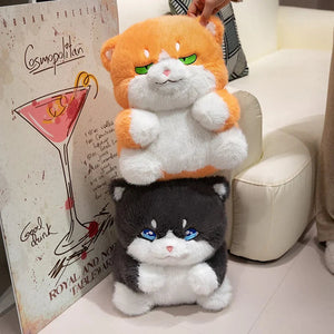 Cute Chubby Gray Ginger Cat Plushies-Enchanted peach