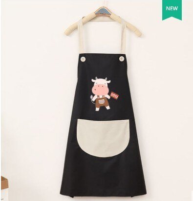 Cute Cow Print Waterproof Apron V2-Enchanted peach