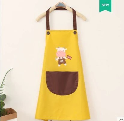 Cute Cow Print Waterproof Apron V2-Enchanted peach