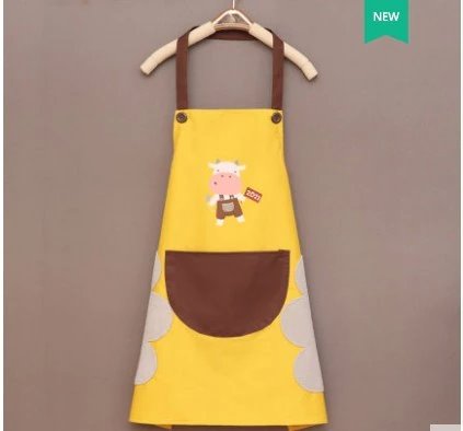 Cute Cow Print Waterproof Apron-Enchanted peach