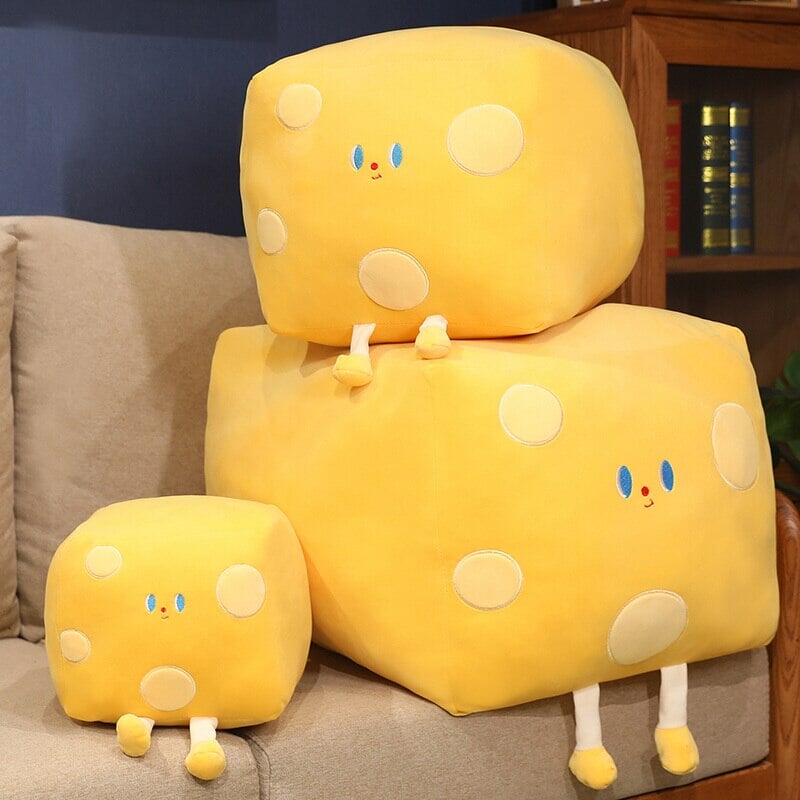 Cute Cube Cheese Block Plushie-Enchanted peach