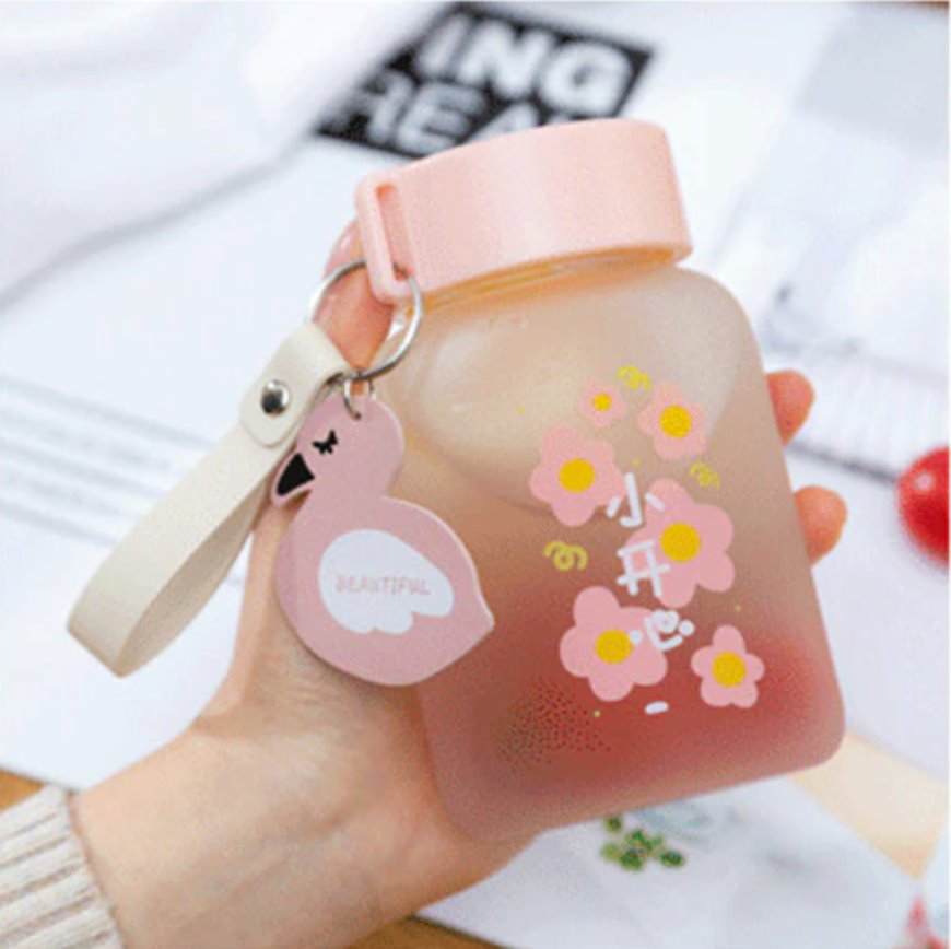 Cute Flowers Small Water Bottle-Enchanted peach