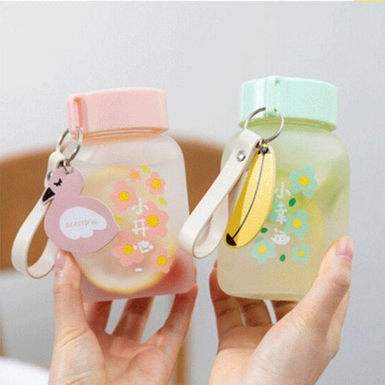 Cute Flowers Small Water Bottle-Enchanted peach