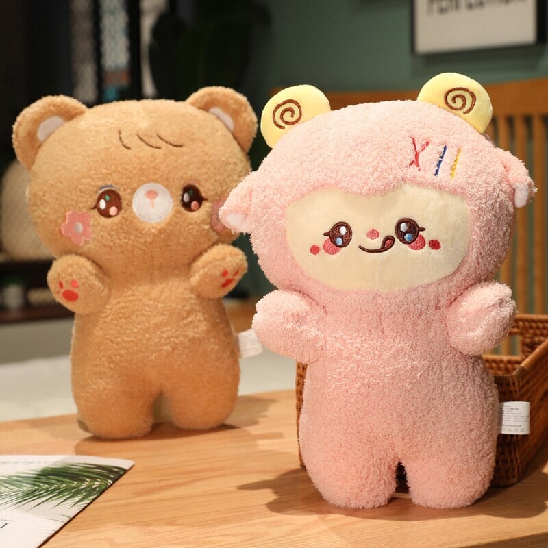 Cute Fluffy Animal Plushie Mascots-Enchanted peach