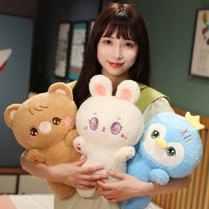 Cute Fluffy Animal Plushie Mascots-Enchanted peach