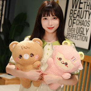 Cute Fluffy Animal Plushie Mascots-Enchanted peach