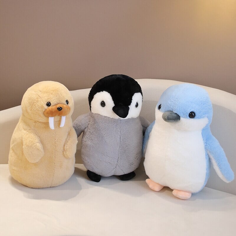 Cute Fluffy Penguin Walrus Plushies-Enchanted peach