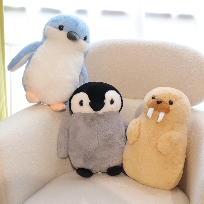 Cute Fluffy Penguin Walrus Plushies-Enchanted peach