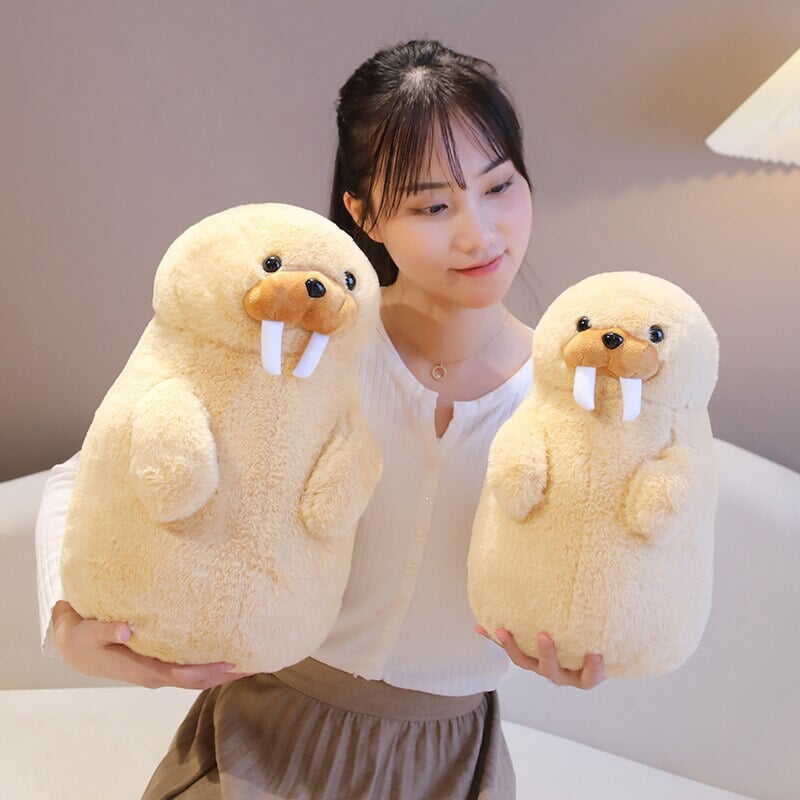 Cute Fluffy Penguin Walrus Plushies-Enchanted peach