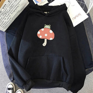 Cute Frog Mushroom Unisex Hoodie-Enchanted peach