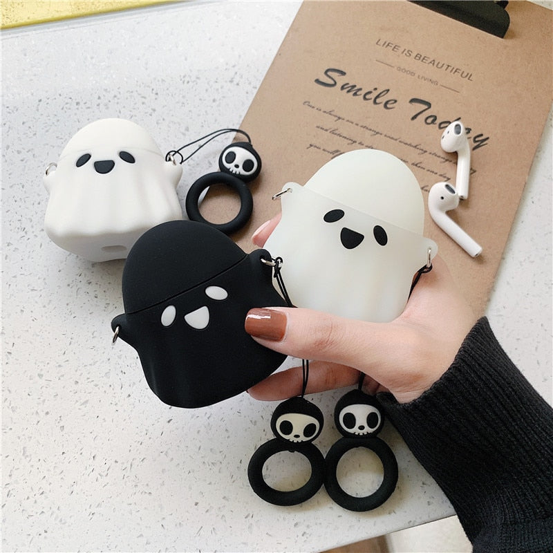 Cute Ghost Airpods Case (1&2)-Enchanted peach