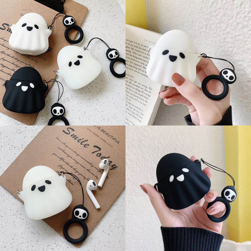 Cute Ghost Airpods Case (1&2)-Enchanted peach