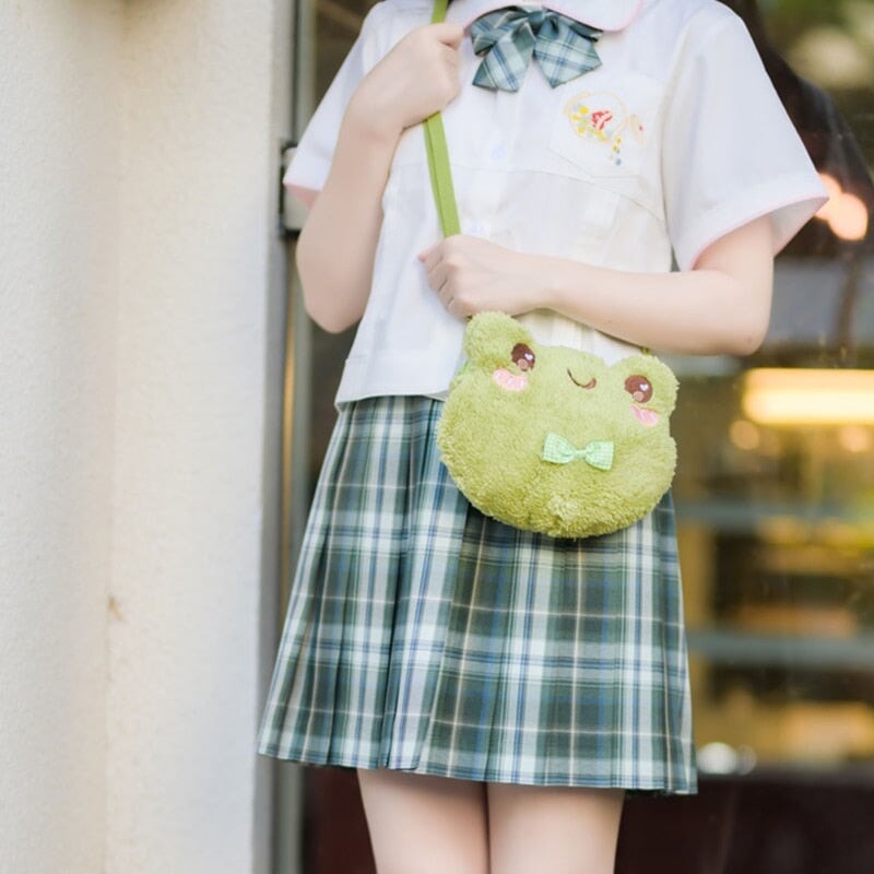 Cute Green Frog Shoulder Bag-Enchanted peach