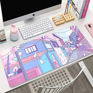 Cute Japanese-themed Cat Large Mouse Pad Collection 1-Enchanted peach