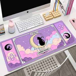 Cute Japanese-themed Cat Large Mouse Pad Collection 1-Enchanted peach