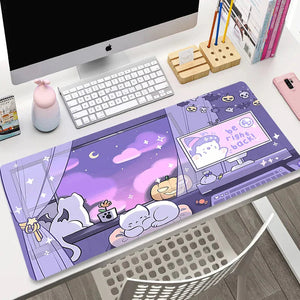 Cute Japanese-themed Cat Large Mouse Pad Collection 1-Enchanted peach