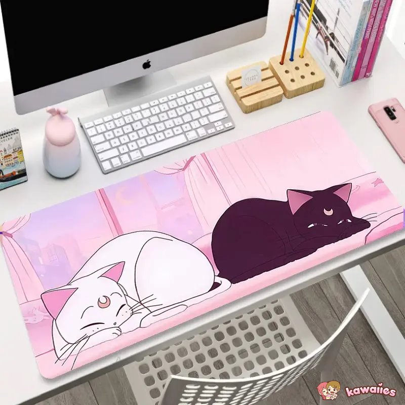 Cute Japanese-themed Cat Large Mouse Pad Collection 1-Enchanted peach