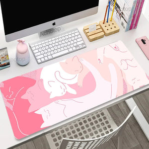 Cute Japanese-themed Cat Large Mouse Pad Collection 2-Enchanted peach