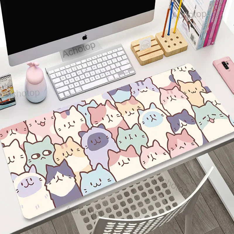 Cute Japanese-themed Cat Large Mouse Pad Collection 2-Enchanted peach