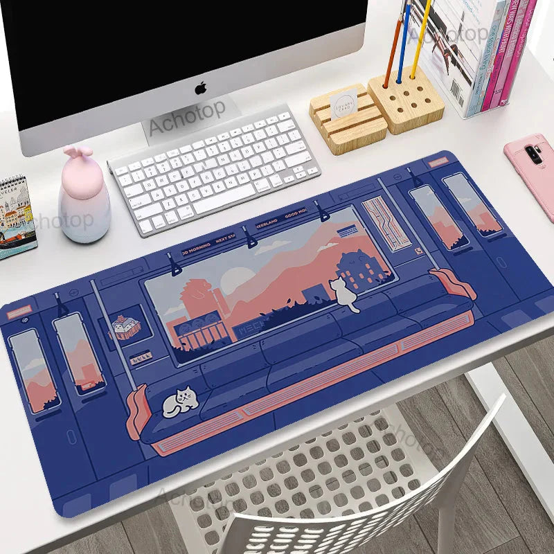 Cute Japanese-themed Cat Large Mouse Pad Collection 2-Enchanted peach